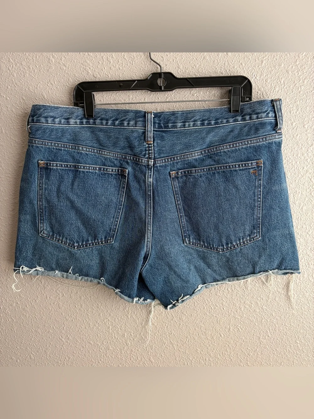 Madewell The Brynn Long Denim High Rise Jean 4.5” Medium Cutoff Shorts 33